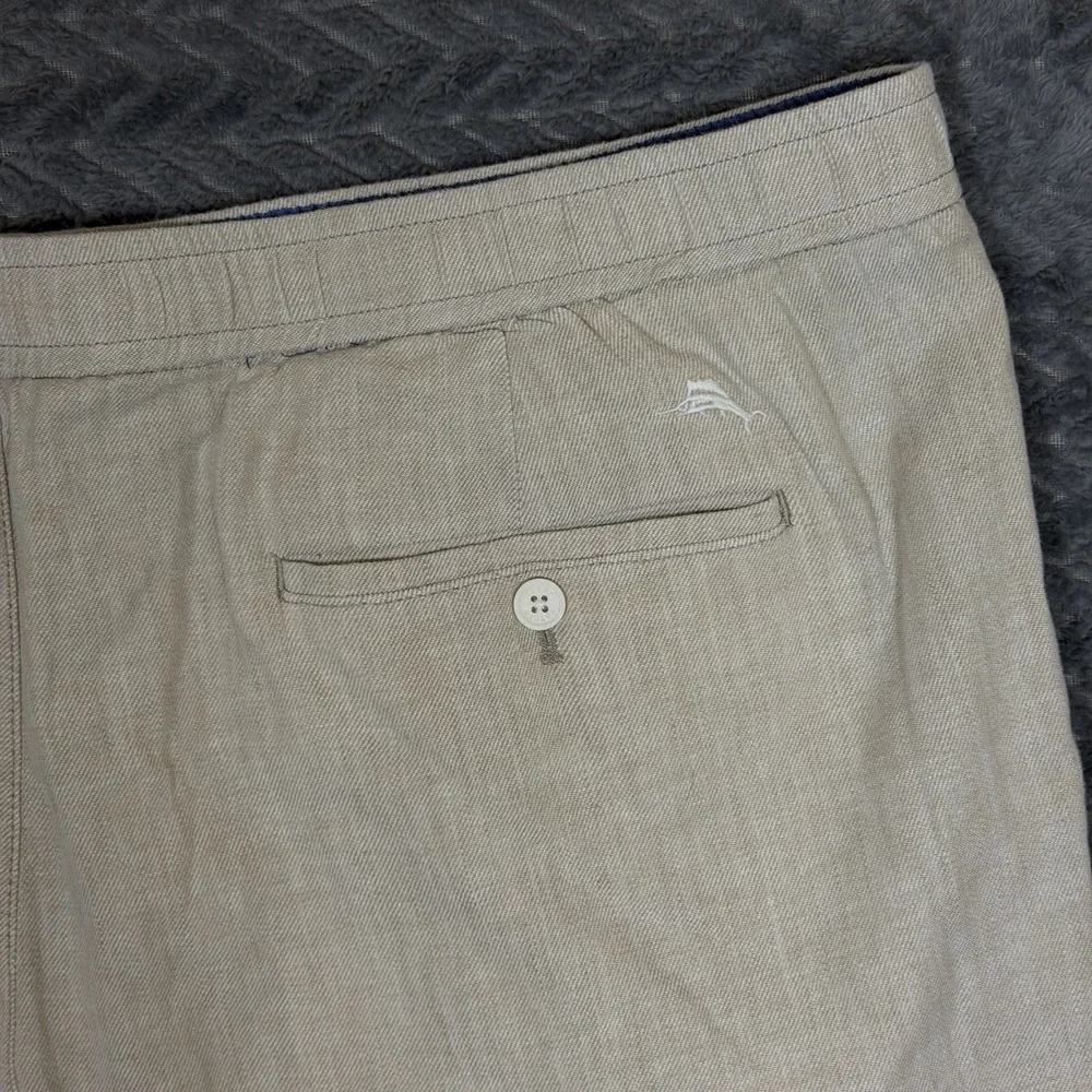 Tommy Bahama Mens Beach Coast Linen Pull-On Pants Stone Khaki Big-2XL Boho